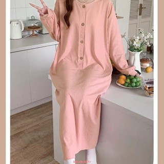 【熱賣新款】300斤大碼長袖睡裙女春秋2024新款胖MM學生加長款過膝睡衣家居服大尺碼睡裙睡衣女大碼睡裙加大睡衣