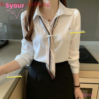 ✨臺灣出貨✨限時低價白色雪紡襯衣 女設計感小眾襯衫 2024秋季新款氣質職業襯衫 長袖薄款上衣 素色襯衫 個性襯衣