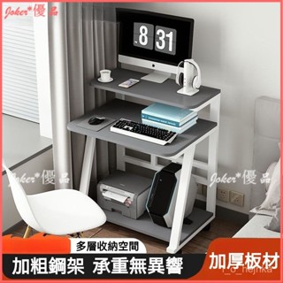 可開發票 迷你電腦桌 現代簡約臺式小戶型 電腦家用簡易臺式機書桌 可移動雙層 小戶型家用臺式機書桌 可移動電腦臺雙層桌