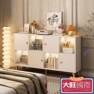 【大旺國際】書架傢用置物架落地實木腿書櫃客廳收納儲物櫃簡易書櫃格子展示櫃