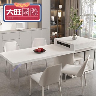 【大旺國際】特惠尺寸客制島臺隔斷現代亞克力巖板中島臺餐桌一體懸浮多功能伸縮極簡小戶型家用導臺BO