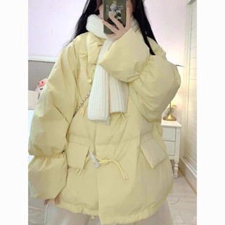 CC棉襖女冬季新款2024年韓係學生奶呼呼牛角扣羽絨棉衣棉服加厚外套
