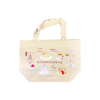 【現貨】小禮堂 Sanrio 三麗鷗 大集合 帆布手提袋 (昭和吃茶館)