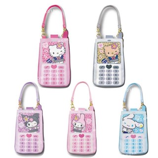【現貨】小禮堂 Sanrio 三麗鷗 皮質手機造型斜背手機包 (平成學院款) Kitty 美樂蒂 酷洛米 大耳狗
