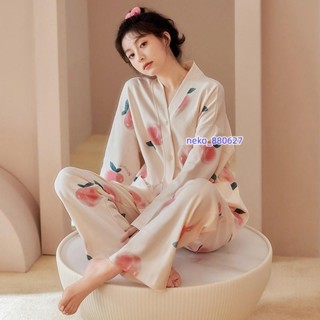 廠家批發👍長袖睡衣女 春秋季棉小香風睡衣 韓版家居服 可外穿ins風套裝