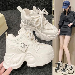 超厚底9cm內增高老爹鞋女2024春秋款小個子顯高韓版高幫運動鞋女