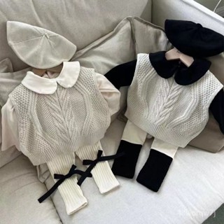 小象韓版秋冬款寶寶衣服 針織馬甲 簡約嬰幼兒馬甲 嬰幼兒簡約潮搭坎肩背心馬甲 兒童保暖上衣