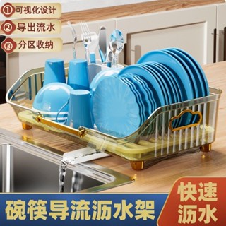 今喜生活館：家用瀝水碗架筷收納盒多功能瀝水防塵碗架臺面環保新款碗碟盤收納