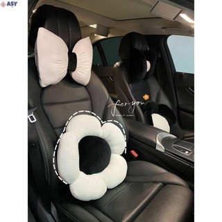 適用於汽車頭枕腰靠車載座椅靠枕 氣質女神款花朵 車用靠墊車內枕頭護頸枕 車飾