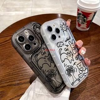 氣墊手機殼 線條動物氣囊防摔蘋果14promax手機殼iphone13pro12/11矽膠7p軟