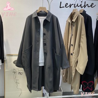 S-3XL 大尺碼外套 工裝外套女 韓版風衣 寬鬆休閒風衣 氣質中長款大衣 外套女 3P89❤️YH壹禾❤️