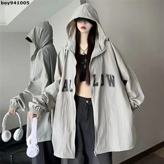 潮牌外套 上衣【優質】潮流防曬外套女2023年夏季新款韓版連帽開衫防曬服休閒寬鬆薄款風衣潮