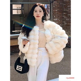 【唯家】絨毛外套女冬季環保兔毛皮草短外套2024韓版氣質羊羔毛女裝加厚保暖毛毛上衣