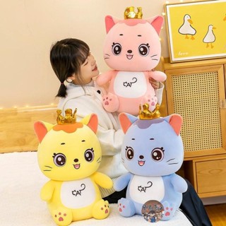 🎊暖冬抱枕 皇冠小貓咪公仔可愛毛絨玩具貓玩偶佈娃娃大抱枕床上生日禮物女孩