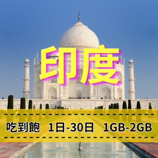 【eSIM】eSIM印度【1至3天】【1GB-2GB】每日方案 Bharti Airtel電信 吃到飽 印度旅遊上網