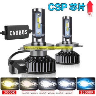 LED汽車大燈近光保固一年 CSP晶片 切線高亮聚光不刺眼 LED大燈 霧燈 H4 H7 H11 9006 H1 900