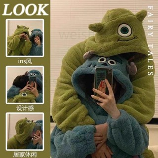 保暖睡袍🔥2024年珊瑚絨鯊魚情侶款睡衣女男士秋冬季可外穿法蘭絨加厚居家服卡通睡衣 兒童睡袍 珊瑚絨睡袍 可愛睡袍 法