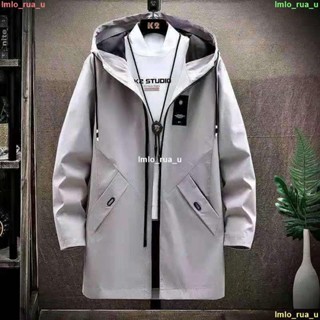 M-6XL 大尺碼外套 男裝外套 防風外套 秋天外套 外套男 中長款風衣 修身秋冬夾剋外套加絨加厚男裝上衣