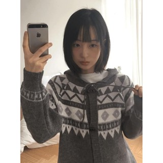 Codibook｜韓國 wonderwonder 格紋長版連帽針織外套［預購］針織外套 女裝
