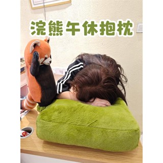 多肉吉吉🍋新款小浣熊午睡枕 靠墊抱枕 可愛卡通毛絨公仔 被小熊貓威脅創意玩偶