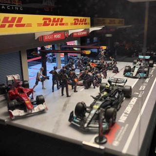 minigt F1紅牛套 摩納哥冠軍場景模型 F1場景模型展示盒 亞剋力配套場景 F1賽場場景模型 停車場場景模型 場景