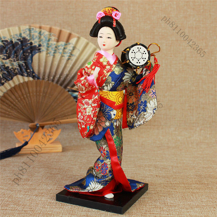 日本藝妓人偶擺件 和服娃娃 絹人布偶裝飾品 日式和風禮品 26釐米
