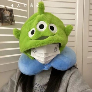 連帽U型枕 頸枕 🚚史迪奇三眼怪U型枕護頸枕午休u枕頭護脖枕汽車飛機睡覺旅行枕頭