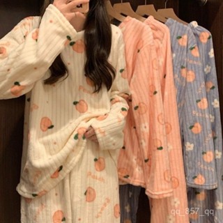 臺灣出貨 保暖睡衣 女生睡衣 居家睡衣 厚睡衣 睡衣套裝 居家服女 秋冬睡衣 長袖睡衣 冬天睡衣 珊瑚絨睡衣 加絨睡衣