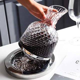 紅酒醒酒器 陀螺醒酒器 旋轉水晶玻璃醒酒器 洋酒分酒器 快速醒酒器 不倒翁紅酒醒酒器套裝輕奢風格倒酒器 分酒器酒壺