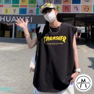 【M世代】夏季寬鬆坎肩背心男港風無袖t恤薄款韓版運動男生上衣服男女情侶 無袖上衣(ATBE68