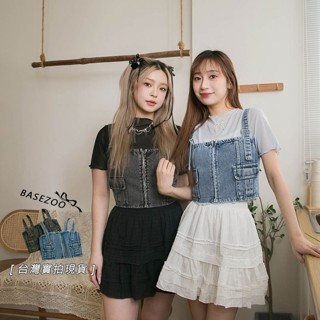 臺灣現貨 快速發貨 實拍-小辣女團款 短版牛仔背心 牛仔馬甲上衣 單穿也好看~~【855508】