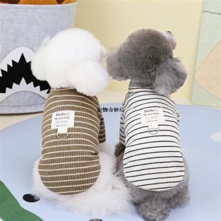 😸獨寵一身 拉環條紋寵物打底衫 韓國ins狗狗衣服 柔軟舒適寵物家居服 中小型犬 狗狗衣服 貓咪衣服 狗狗保暖衣 貓咪