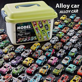 精品🌈20/30 pcs迷你合金鐵皮小汽車回力車套裝桶裝兒童男孩滑行賽車模型玩具