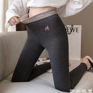 時尚服裝專賣場L-4XL 大碼女裝 大尺碼打底褲女 內搭褲 外秋冬季加絨加厚高腰顯瘦秋褲大碼保暖棉褲新款
