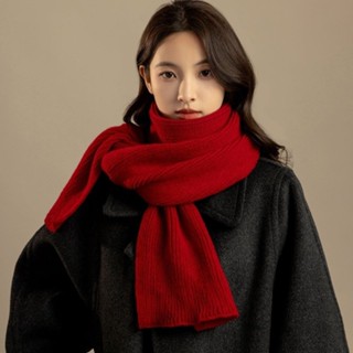 ❤️桃園出貨 現時特賣✨ins棗紅毛線圍巾女冬季韓版百搭日系針織加厚學生保暖圍可愛