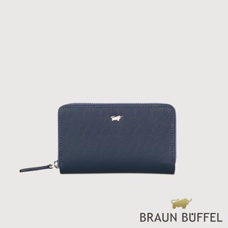 【BRAUN BUFFEL】HOMME-M 拉鍊零錢包-深藍色(德國小金牛台灣總代理)/BF306-161-MAR