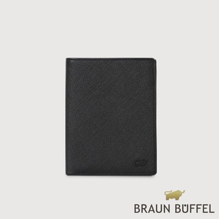 【BRAUN BUFFEL】洛菲諾P-II 12卡直立中夾-黑色(德國小金牛台灣總代理)/BF347-359-BK