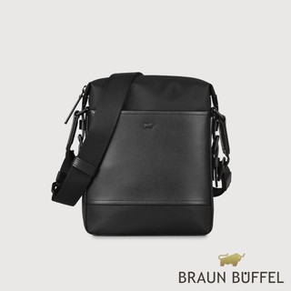 【BRAUN BUFFEL】尼爾-B 直式斜背包-黑色(德國小金牛台灣總代理)/BF522-17-BK
