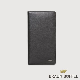 【BRAUN BUFFEL】瓦拉頓-TW 15卡兩折長夾-黑色(德國小金牛台灣總代理)/BF537-301-BK