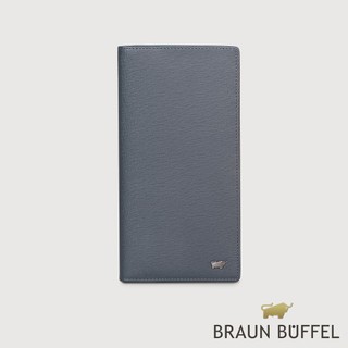 【BRAUN BUFFEL】瓦拉頓-TW 14卡薄型長夾-深藍色(德國小金牛台灣總代理)/BF537-322-MAR