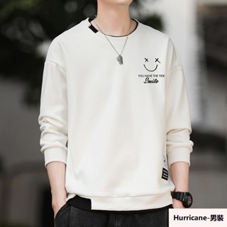 Annie💖M-4XL男生長袖大學T 長袖上衣 秋季休閒上衣 圓領套頭上衣 韓版長袖上衣 假兩件上衣 純棉上衣 舒適男