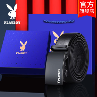 playBoy✨花花公子皮帶男士真皮頭層牛皮腰帶自動扣青年中年禮物送男友禮盒 男生皮帶 真皮腰帶 腰帶