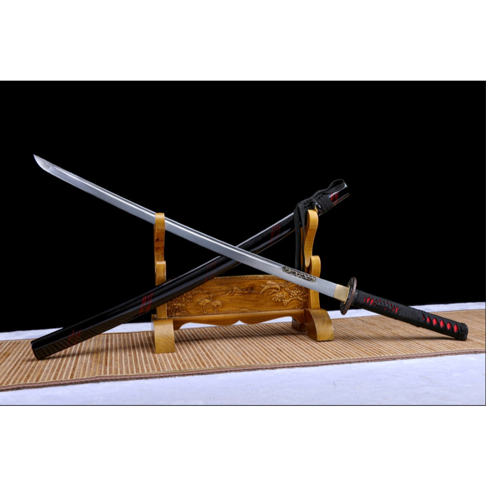 【千羽】龍泉刀劍 臥虎藏龍武士刀 高性能錳鋼手工鍛打太刀 寶劍 日式指挥刀 武術練習打刀 收藏擺件 禮品 未開刃
