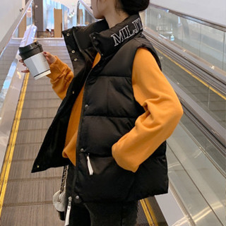 女羽絨背心 外套背心 羽絨棉背心 女保暖背心 冬季背心 羽絨馬甲 羽絨棉馬甲女短款韓版秋冬學生寬鬆坎肩外穿馬夾背心外套