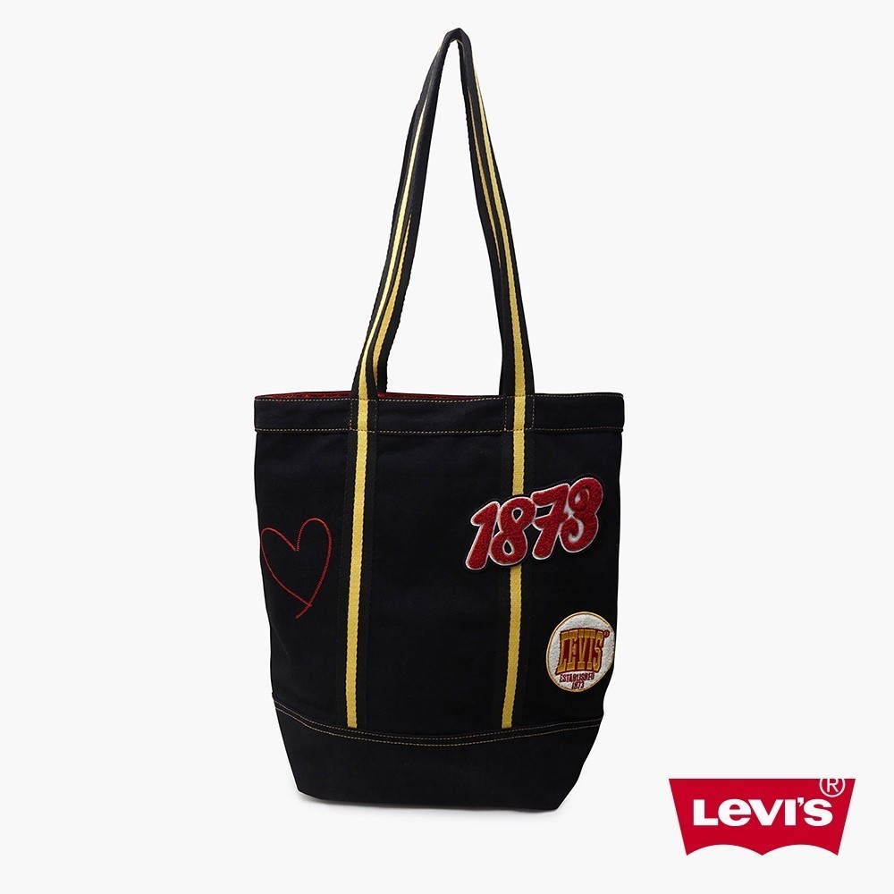 Levis 男女同款 雙面用丹寧托特包 / 絨面徽章Logo 熱賣單品 A5326-0000