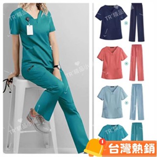 臺灣熱銷出貨 刷手服 女 口腔醫生工作服短袖 藥房洗手衣 新款手術室美容院護士服牙醫工作服 空調衫 超薄透氣4