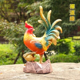 禪道緣 元寶公雞擺件 戶外園藝庭院花園陽臺多肉盆栽花盆花器景裝飾擺件 房間咖啡店民宿店面裝飾招財擺件