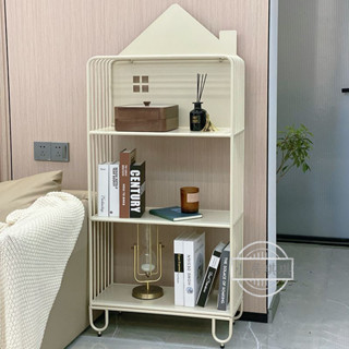 【小居琪琪】兒童書架置物架落地收納櫃書櫃客廳簡易小家用鐵藝房子北歐繪本架