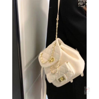 💛限時下殺💛 揹包女 2024新款小香風休閒百搭 高階韓版菱格雙肩包 時尚鏈條包
