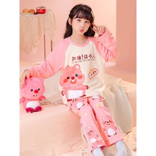 🌈桃喜kids🌈小海狸露比loopy女童睡衣春秋季長袖薄款中大童女孩子家居服套裝